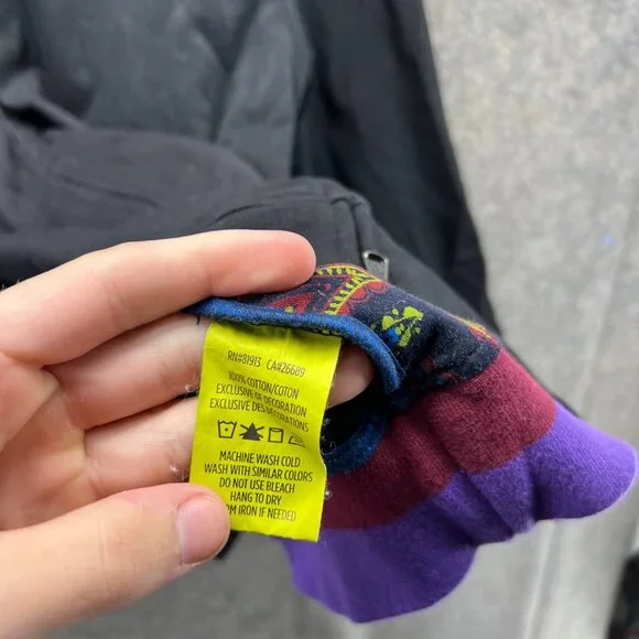 Robert Graham Bomber Jacket Men Large Black Purple Full Zip Classic Fleece Rare - Picture 5 of 13